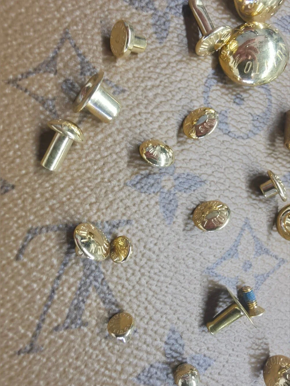 Louis Vuitton Gold Metal Stud and rivets Hardware Assortment